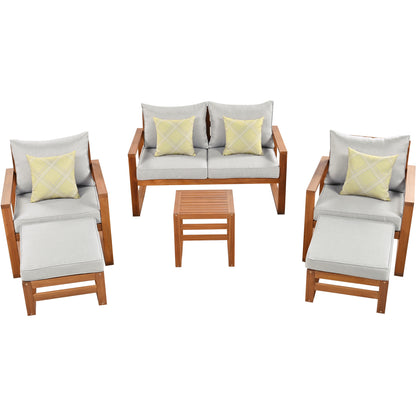 Outdoor Wood 6 Piece Conversation Set