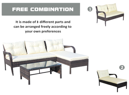 Outdoor 2 Piece Beige Conversation Set