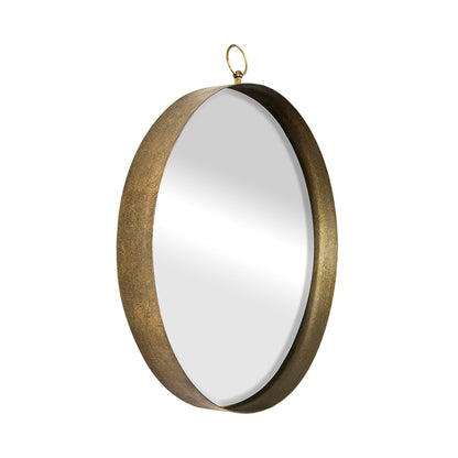 24"x28" Gold Round Mirror