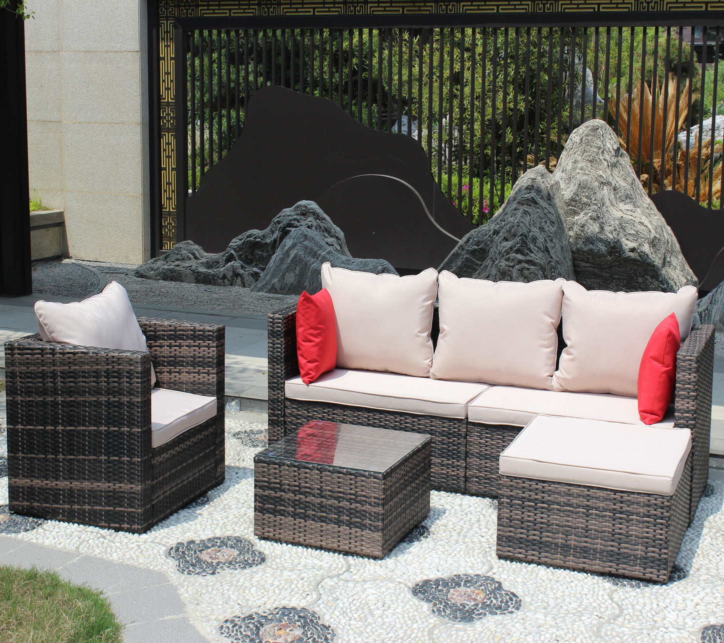 4 Piece Rattan Outdoor Seating Set