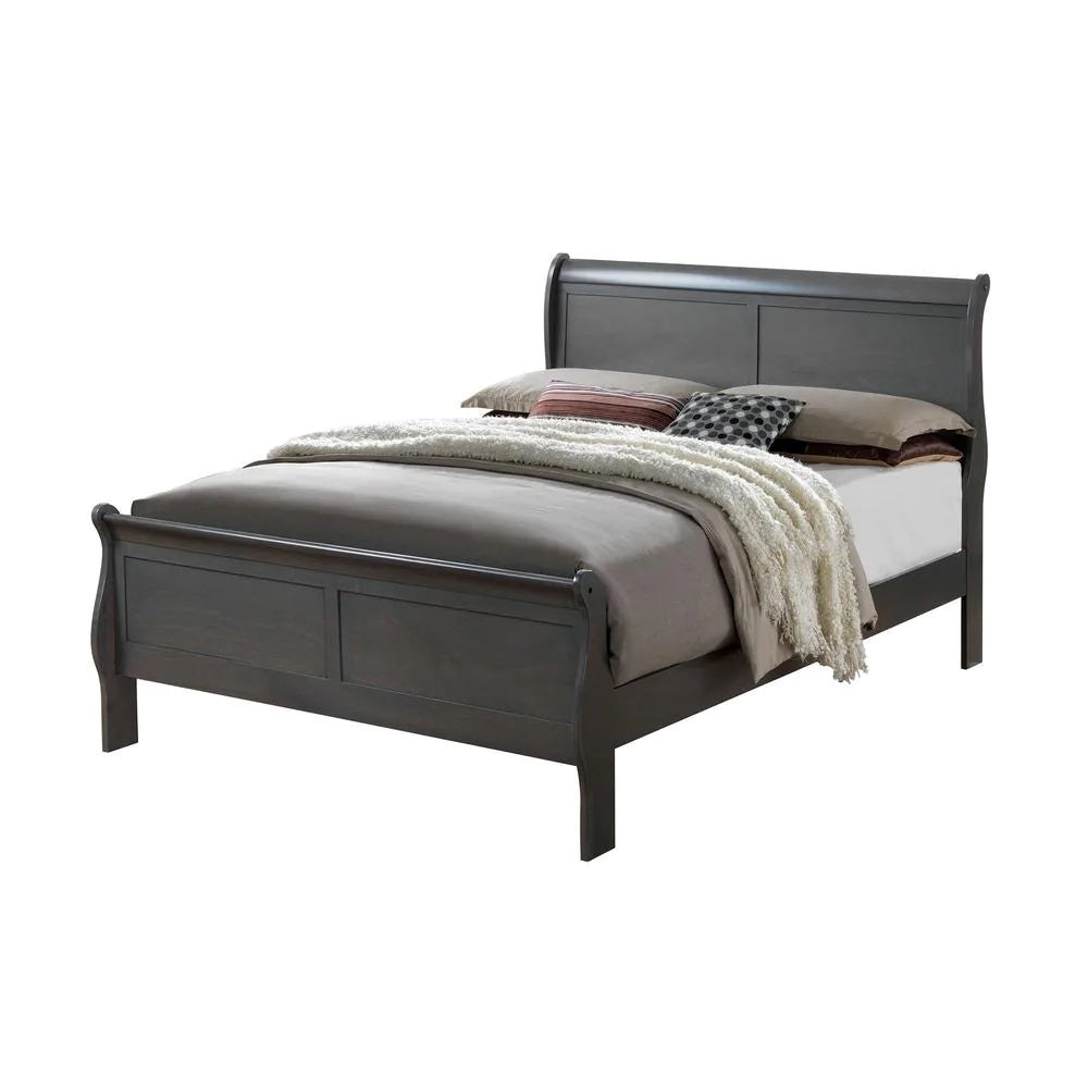 Louis Phillipe C. King Bed (gray)