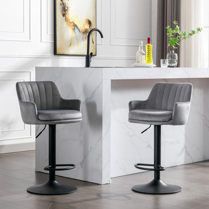 Grace Adjustable Bar Stools Set of 2 (gray/black)