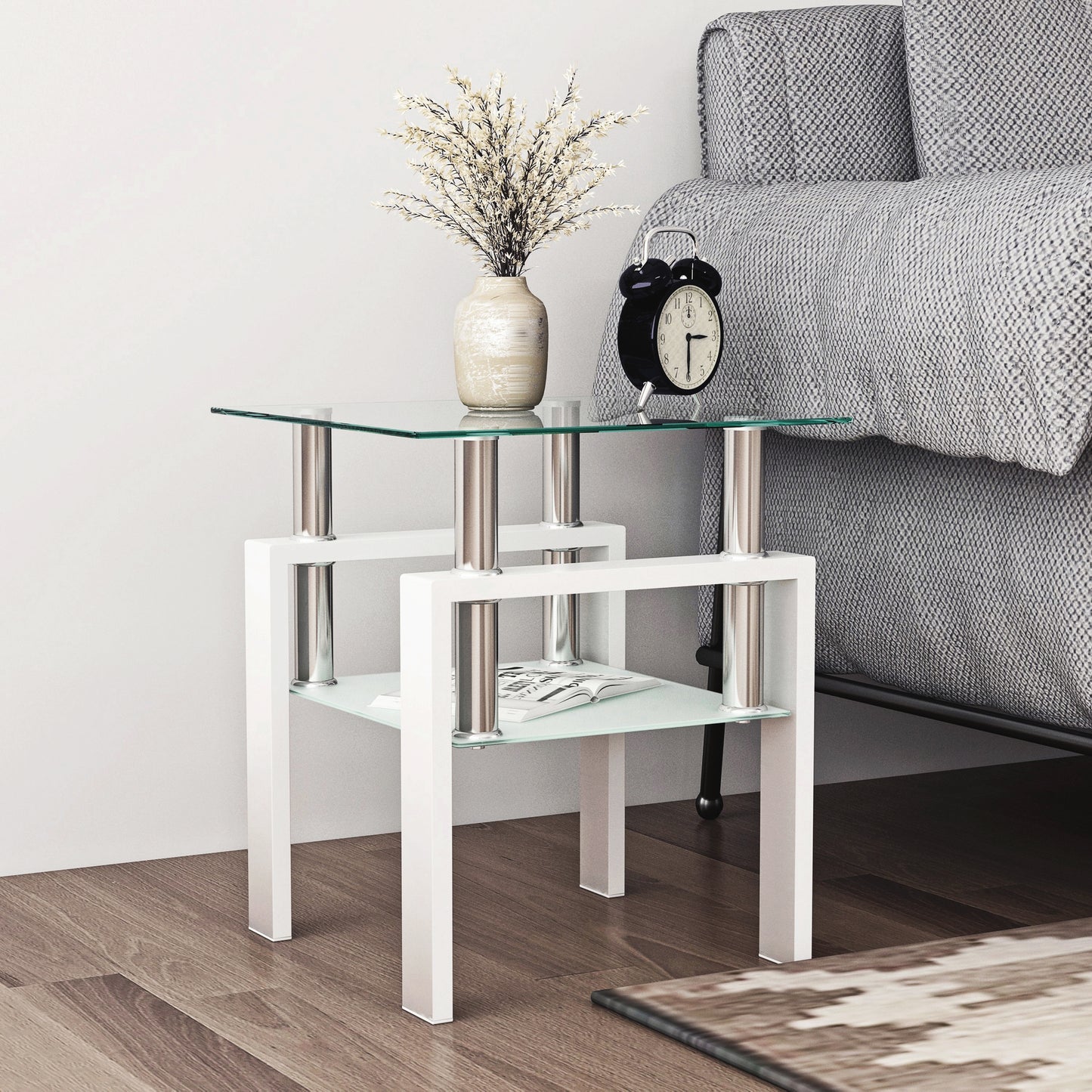 1-Piece Modern Tempered Glass Table