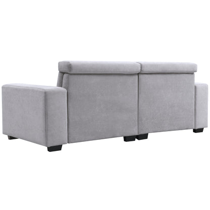 Multi-Angle Adjustable Headrest Light Gray Sofa
