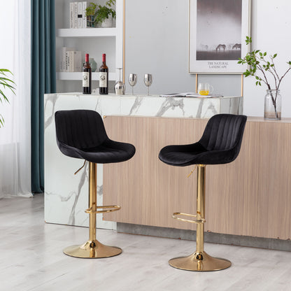 Wave Adjustable Bar Stools Set of 2 (black)