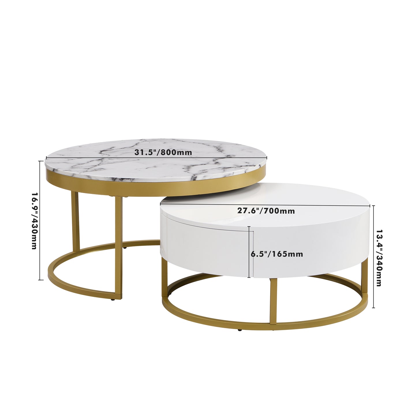 Golden Nesting Coffee Table