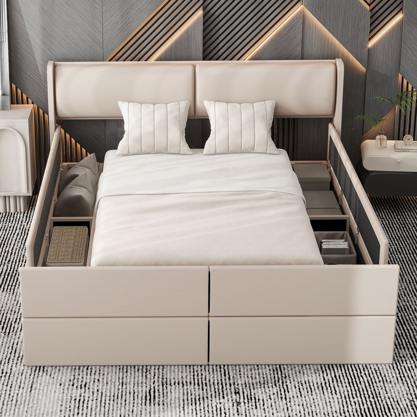 Erion Queen Bed (beige)