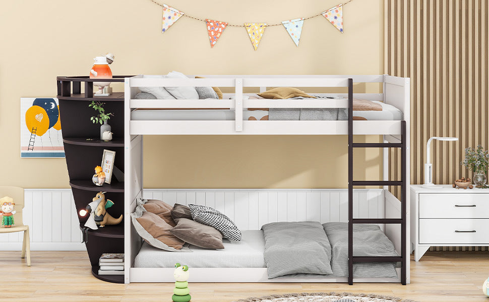 Boat Shape Twin over Twin Bunk Bed