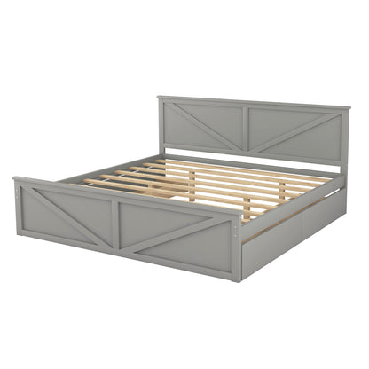 Farm Storage King Bed (gray)