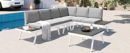 Industrial 5-Piece Aluminum Outdoor Seating Set (gray)