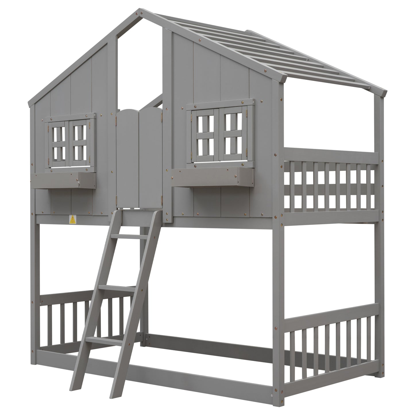 Club House Gray Twin over Twin Bunk Bed