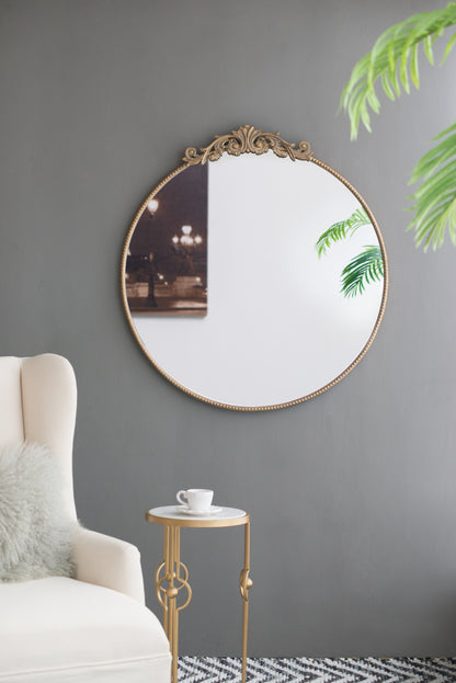 Round Decorative Gold Mirror