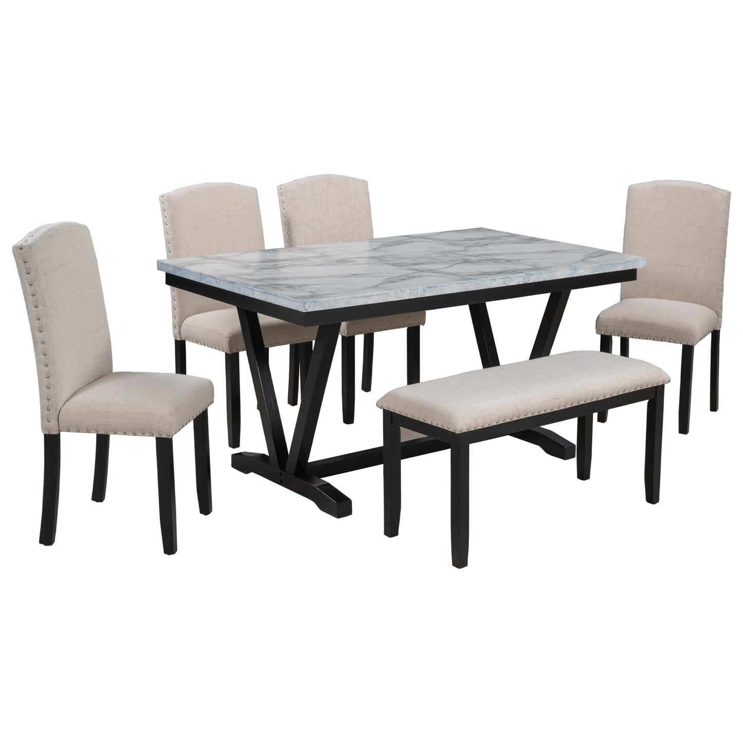 Sharp 6-Piece Dining Table