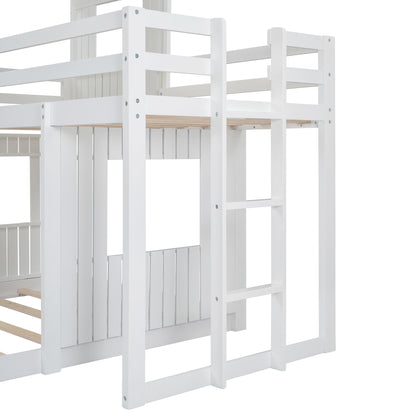 Play House White Twin over Full Bunk Bed