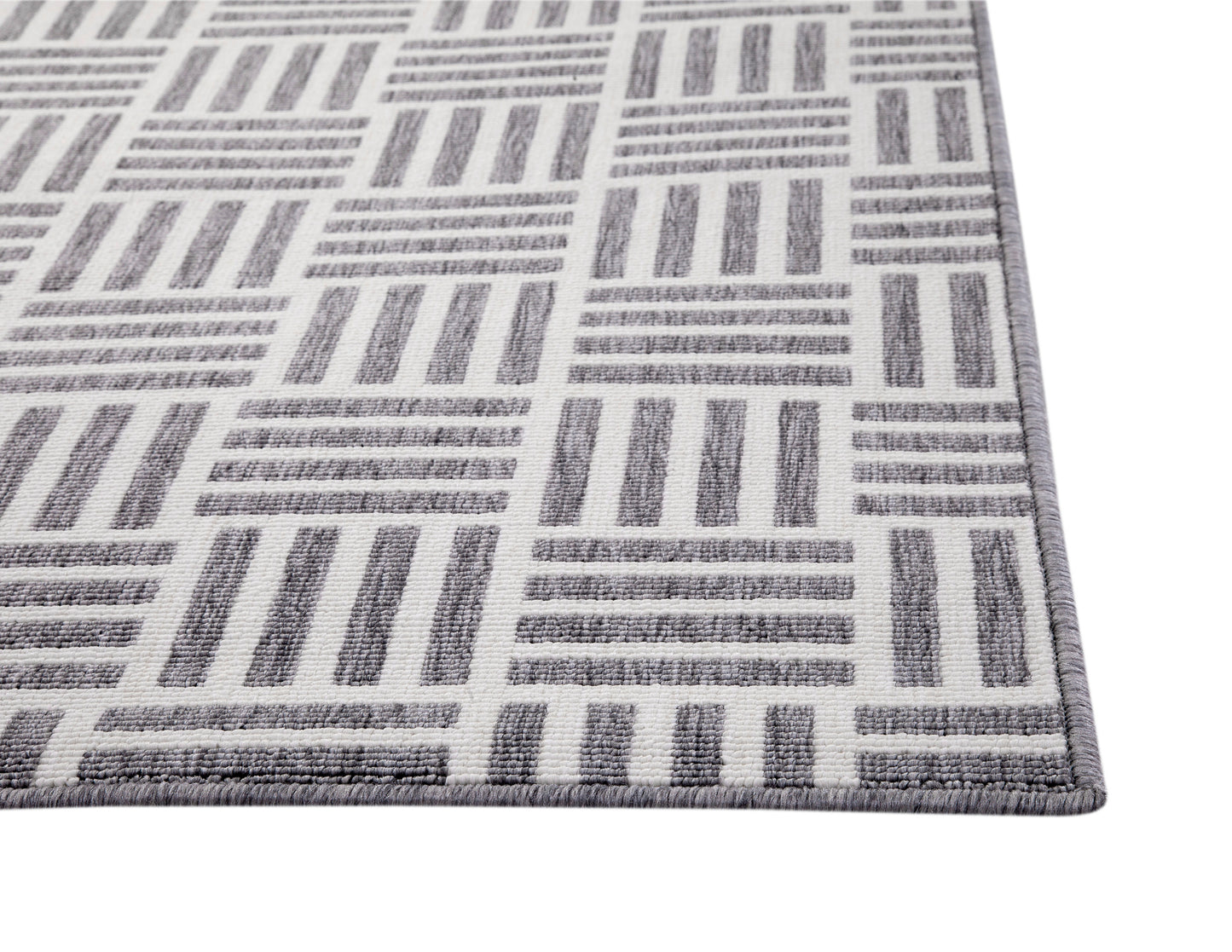 Nantucket White and Gray Area Rug 5X8