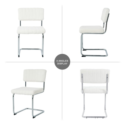 Modern Luxury Dining Chair Set of 2 (white/gray)