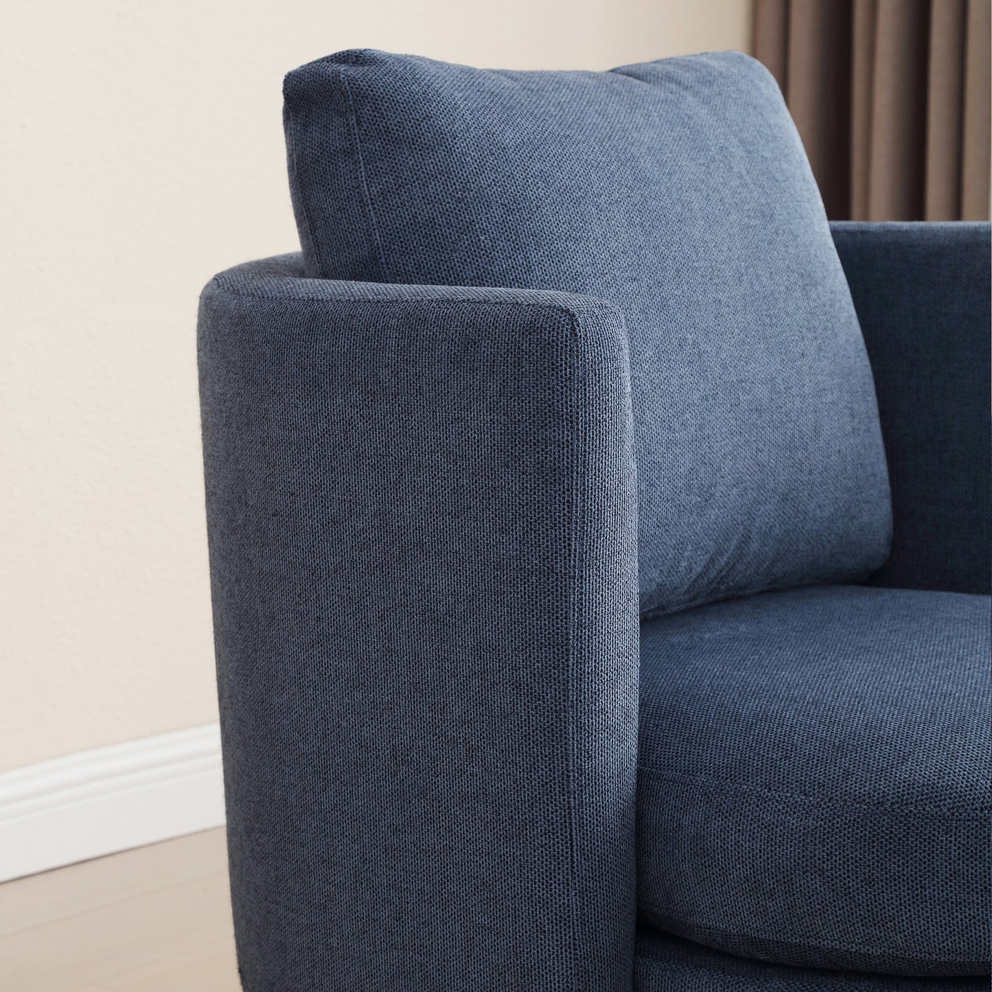 Benson Navy Accent Chair with Ottoman