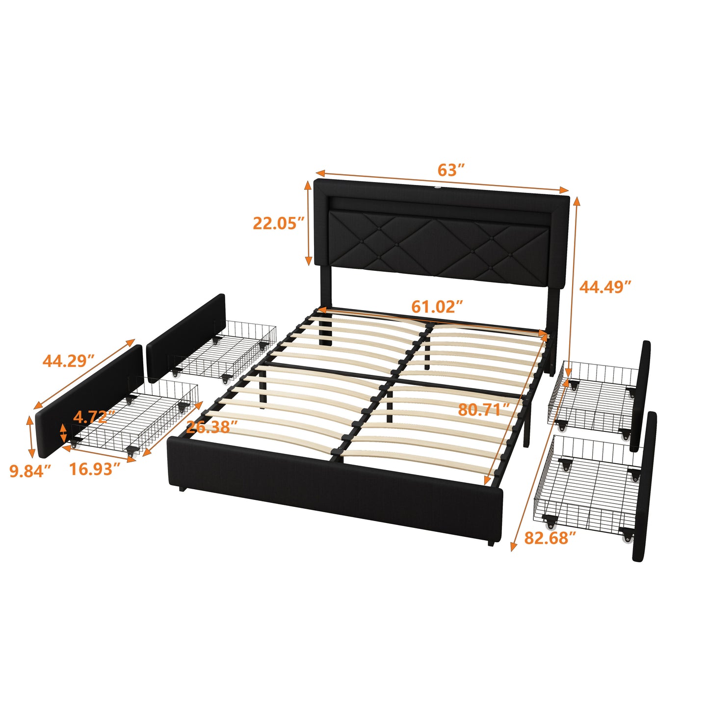 Tully Queen Bed (black)