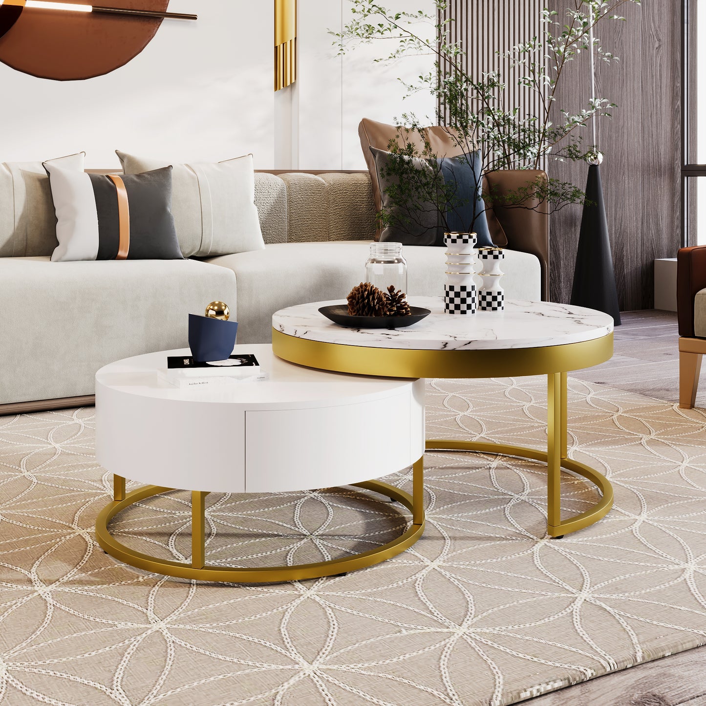 Golden Nesting Coffee Table