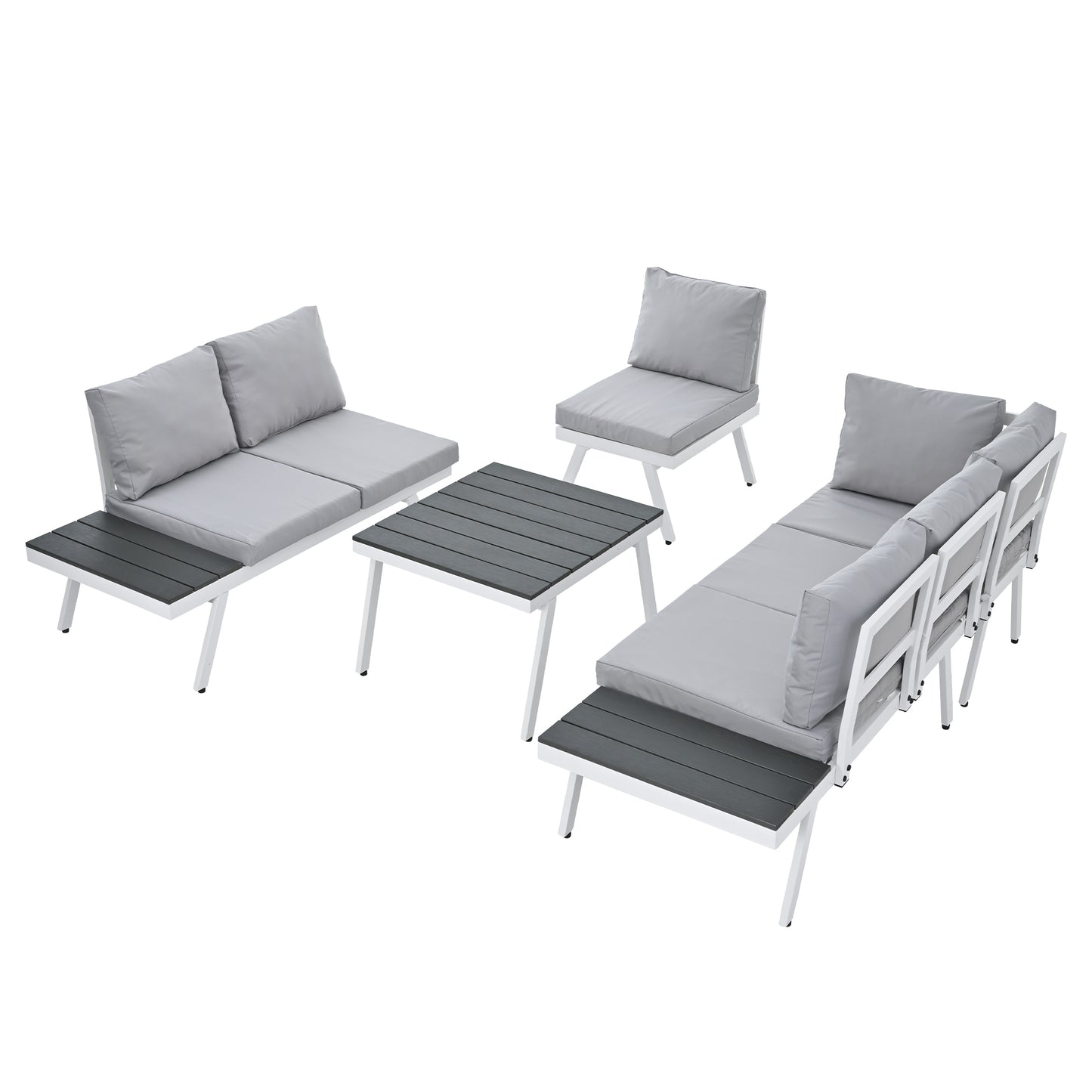 Industrial 5-Piece Aluminum Outdoor Seating Set (gray)