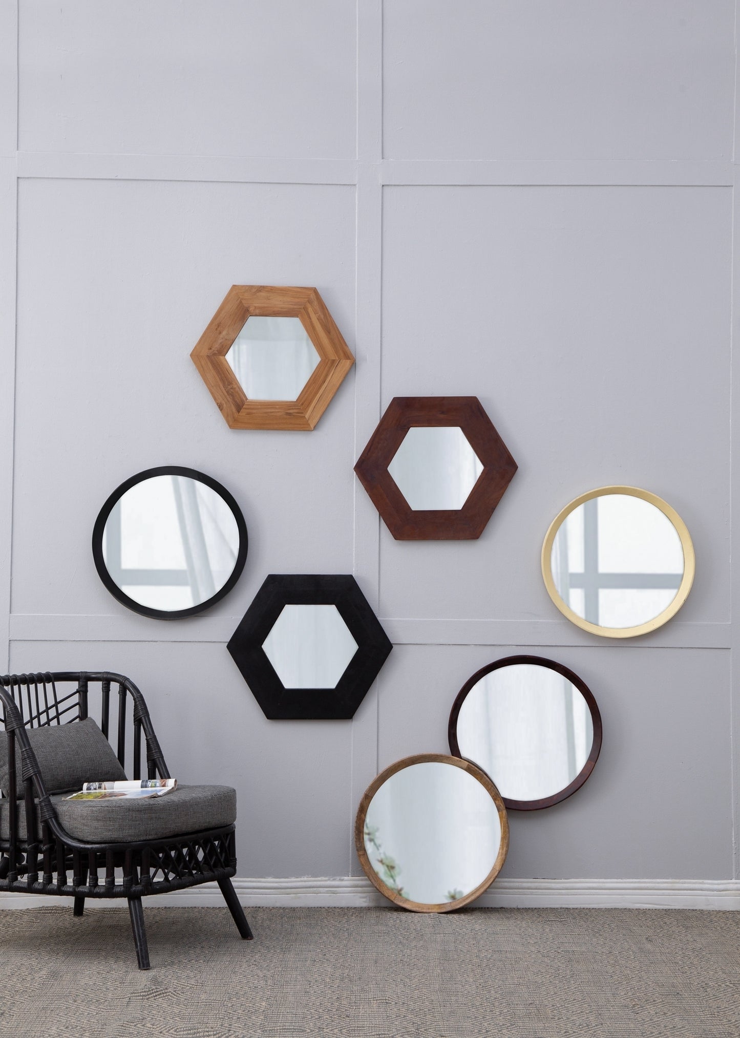 Mango Cream Wood Wall Mirror