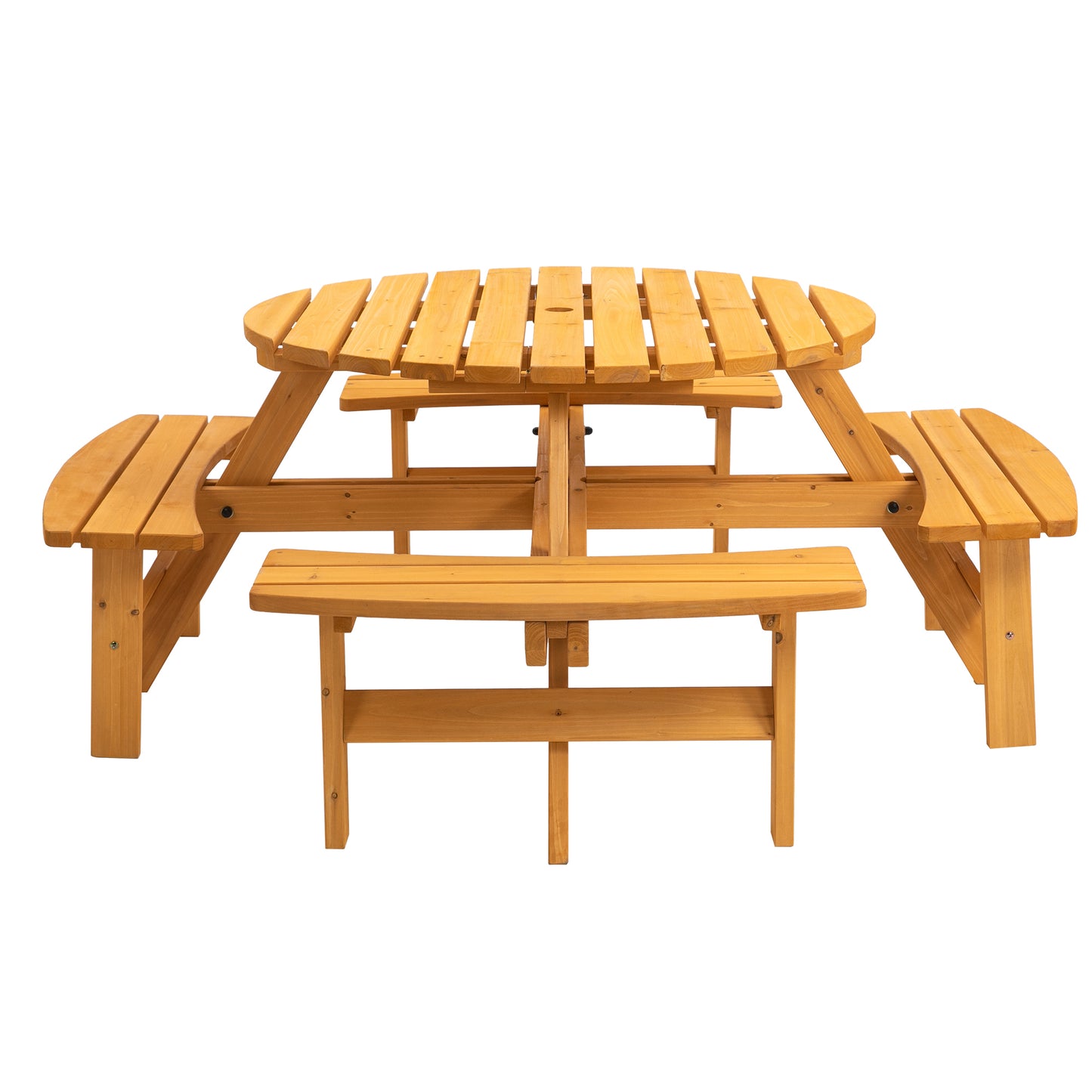 8 Person Wooden Picnic Table (natural)