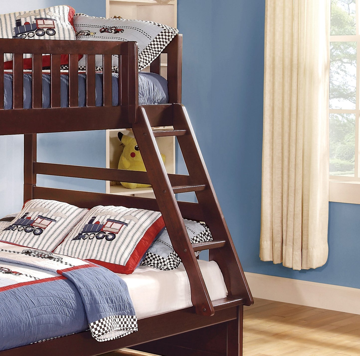 Transitional Dark Cherry Twin/Full Bunk Bed