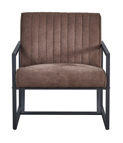 Lined Brown Accent Chair