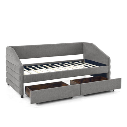 Lined Dark Gray Daybed with Drawers (twin)