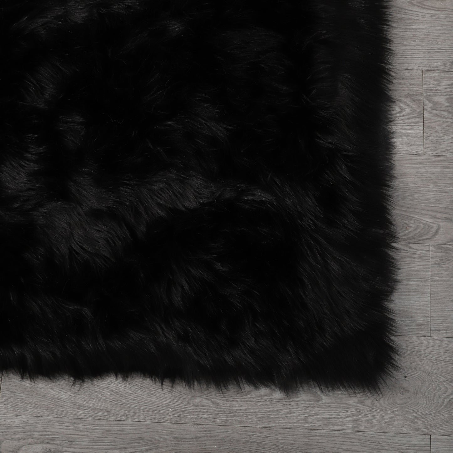 Ultra Soft Fluffy Faux Fur Area Rug 7X5 (black)