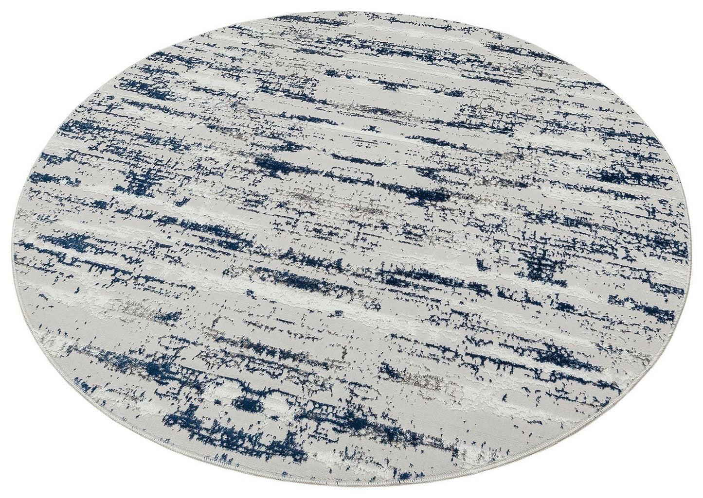 Milano Nautical Navy Blue Round Area Rug