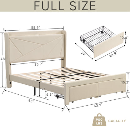 Noah Full Bed (beige)