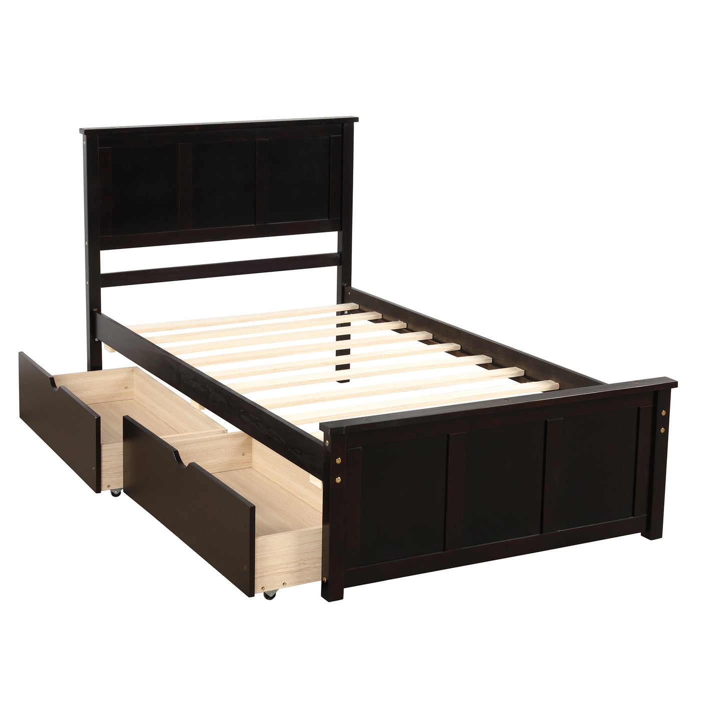 Espresso Twin Platform Storage Bed