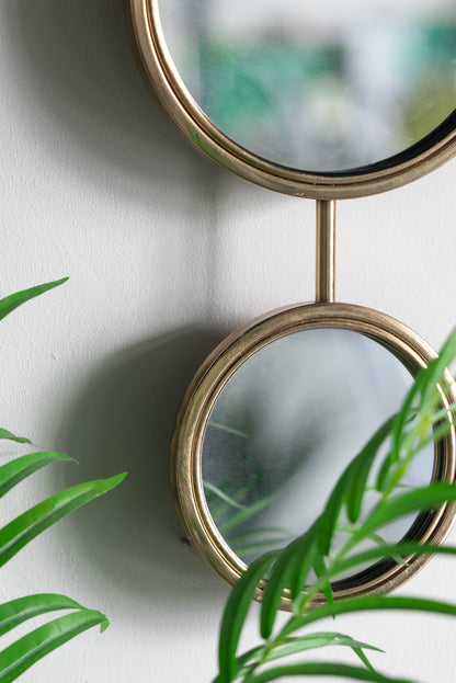 Unique 2 Circle Contemporary Wall Mirror