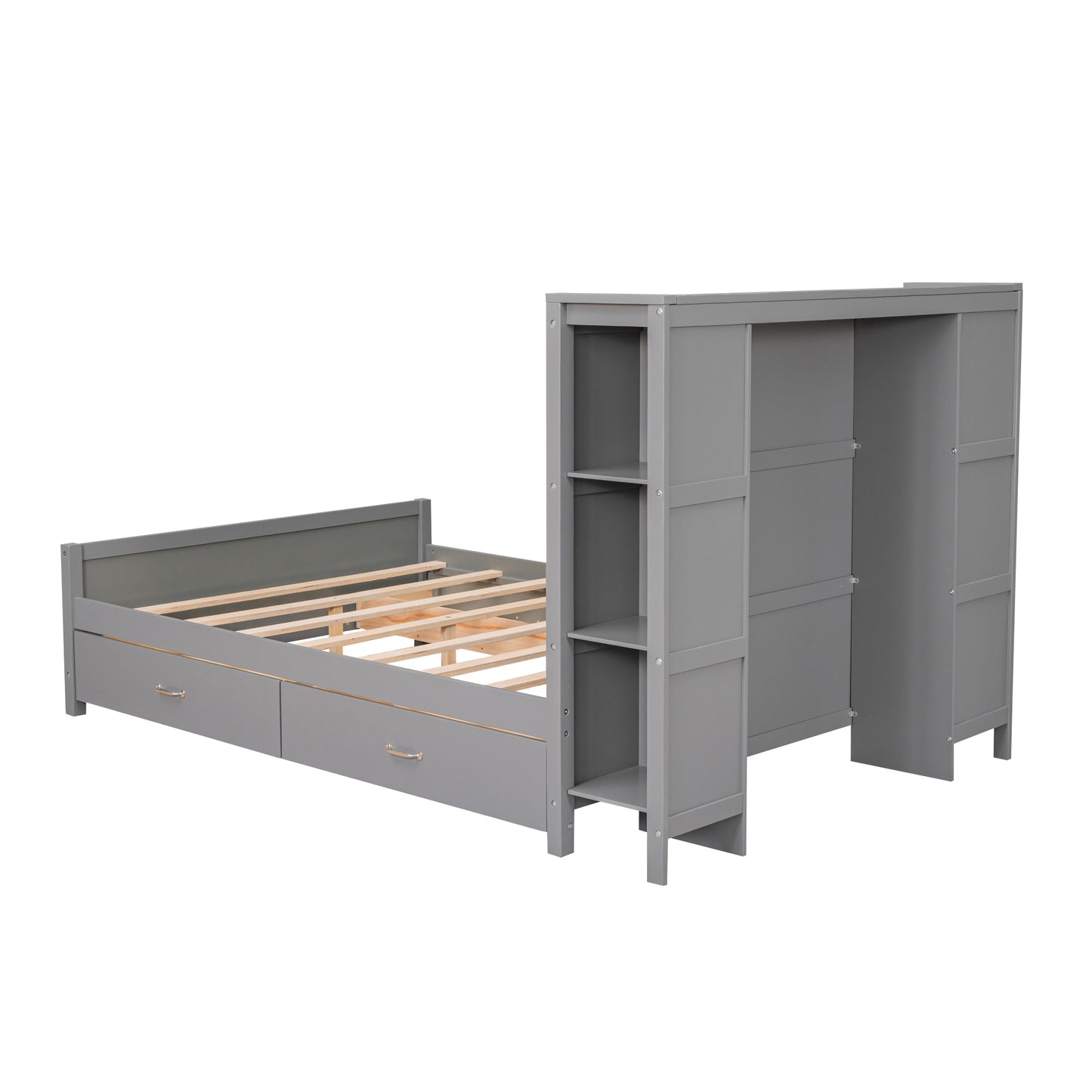Ron Full Size Storage Bed (gray)