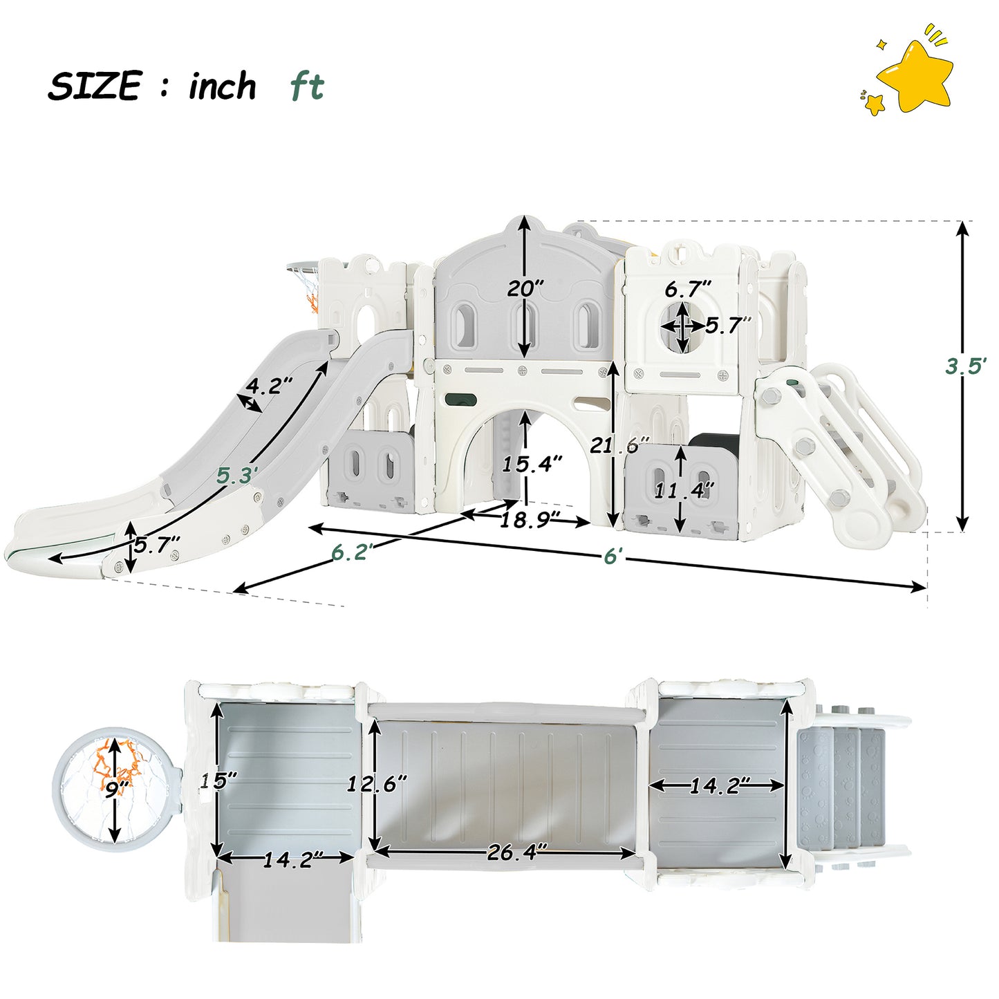 Kids Slide Play set Structure (gray)