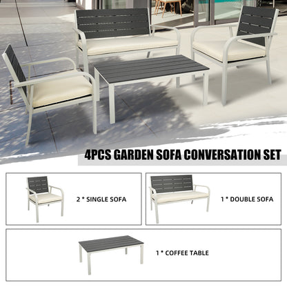 4 Pieces Outdoor Seating Set (white)