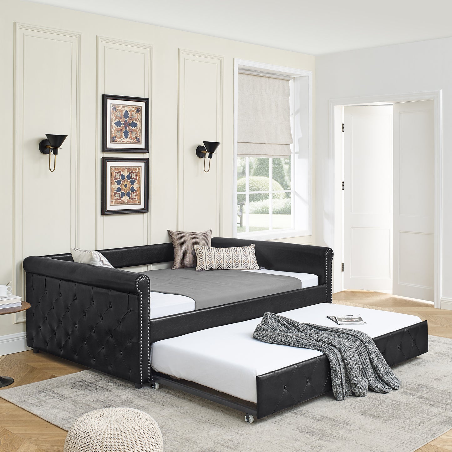 Cassia Black Daybed with Trundle (full/twin)