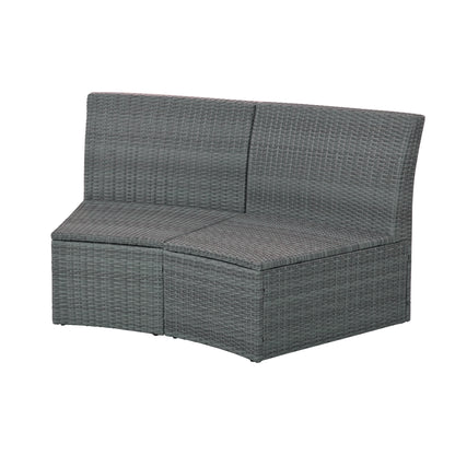 10-Piece Outdoor Sectional Half Round (light gray)