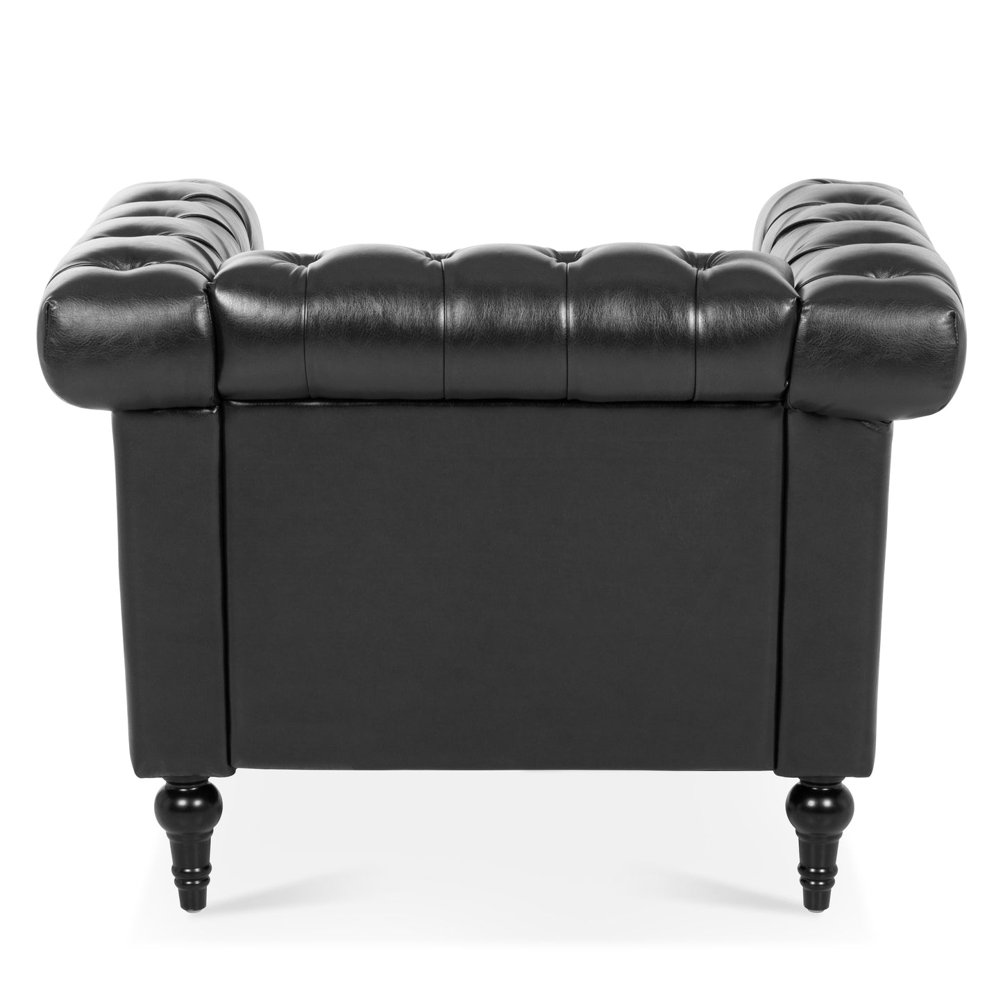 Classic Black Leather Accent Chair