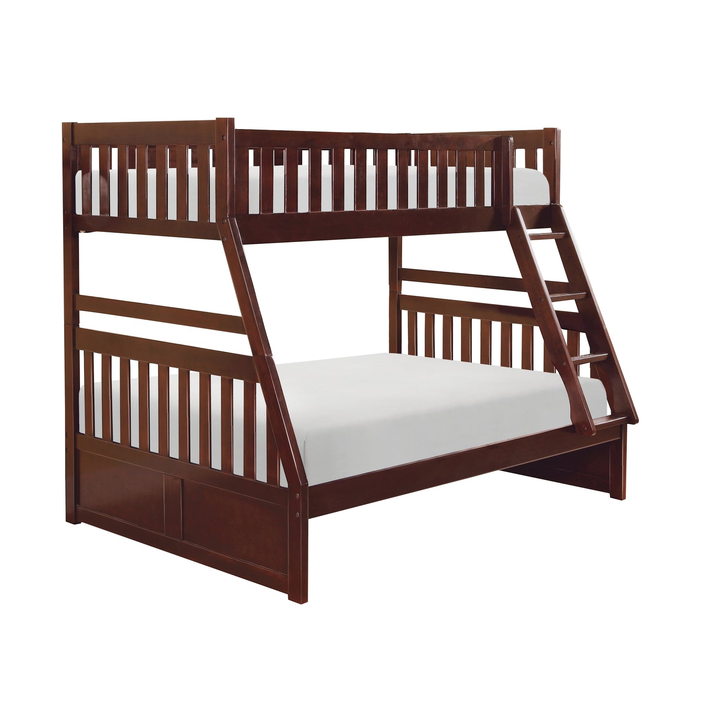 Transitional Dark Cherry Twin/Full Bunk Bed