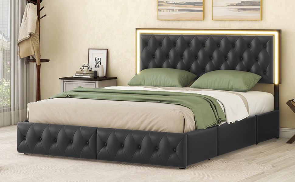Eros Queen Bed (black)