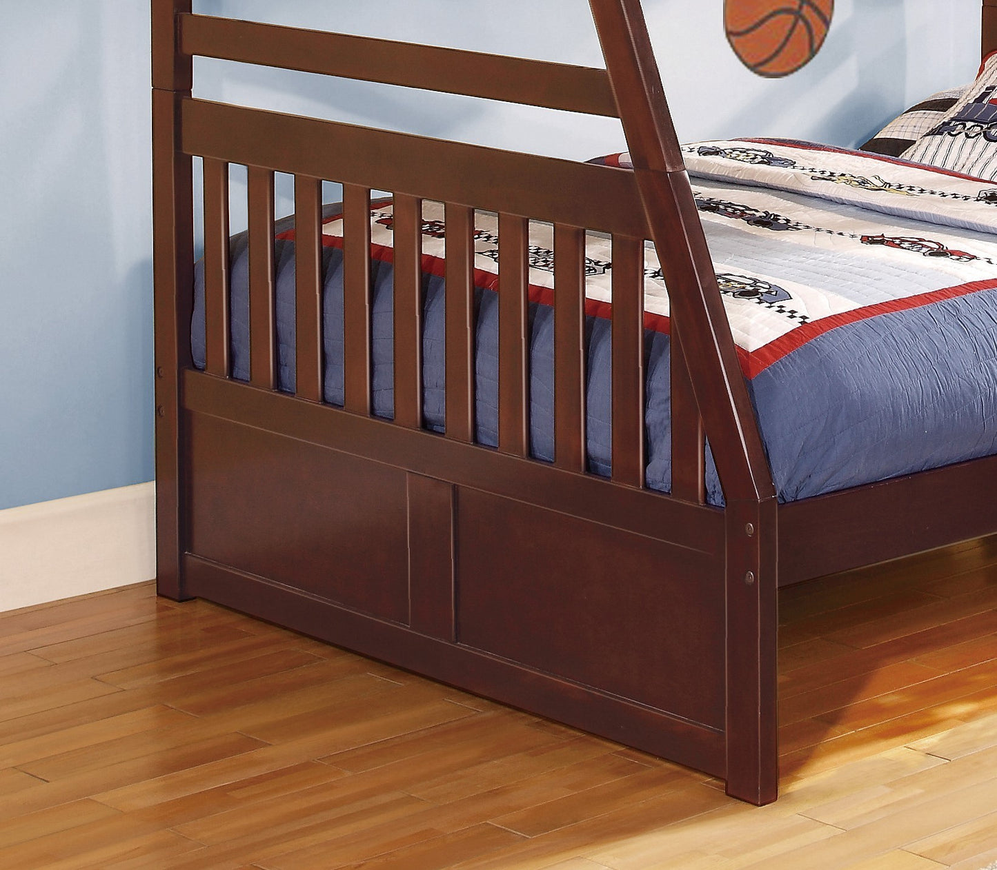 Transitional Dark Cherry Twin/Full Bunk Bed