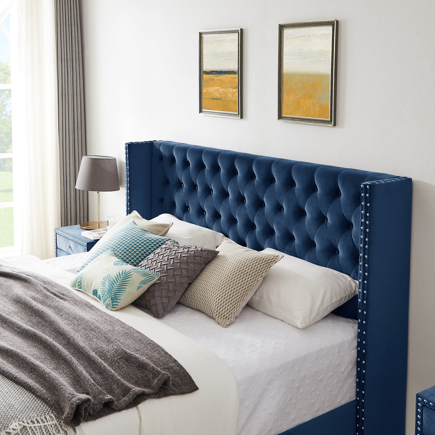 Caine King Bed (blue)