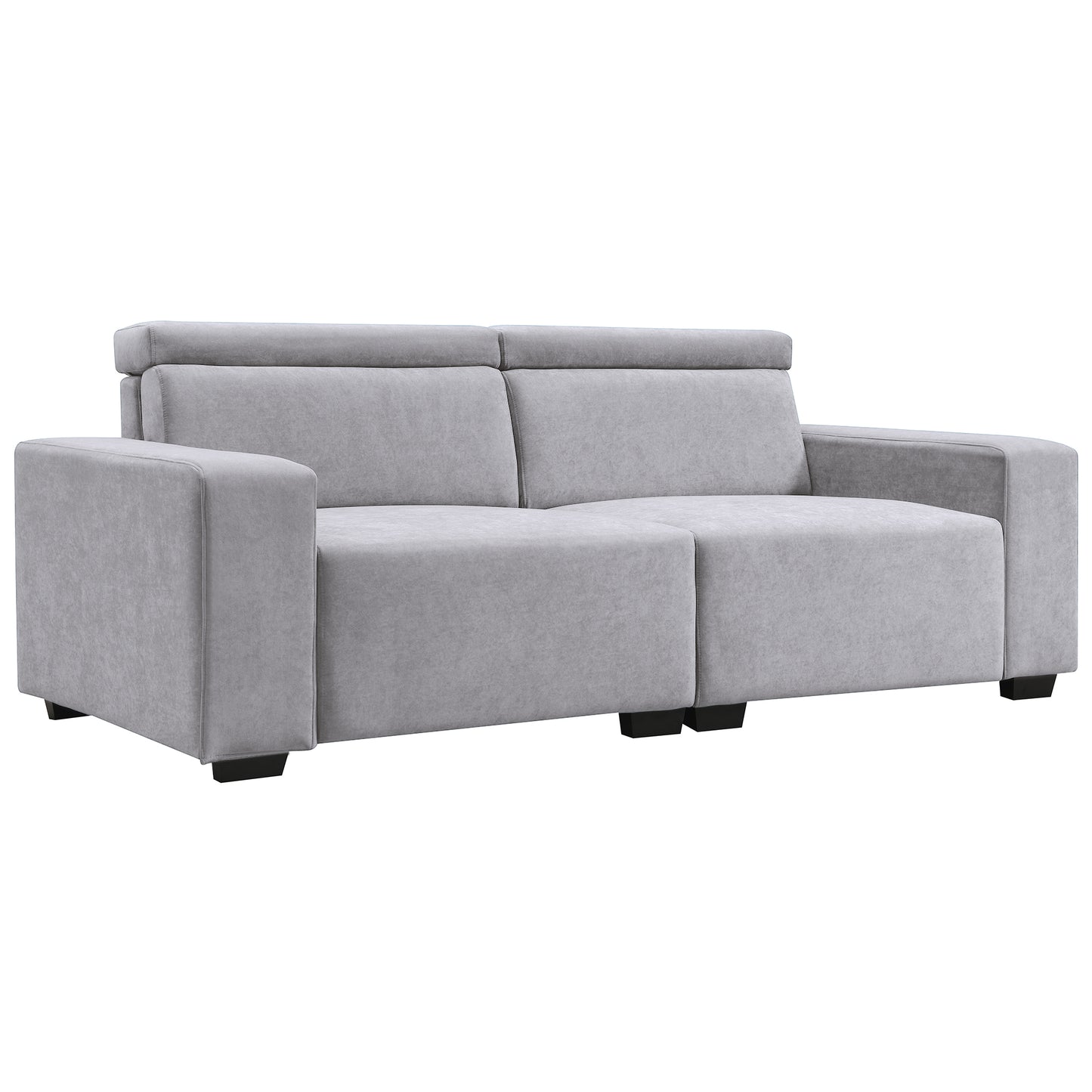 Multi-Angle Adjustable Headrest Light Gray Sofa