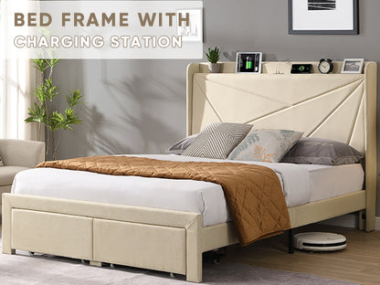 Noah Full Bed (beige)