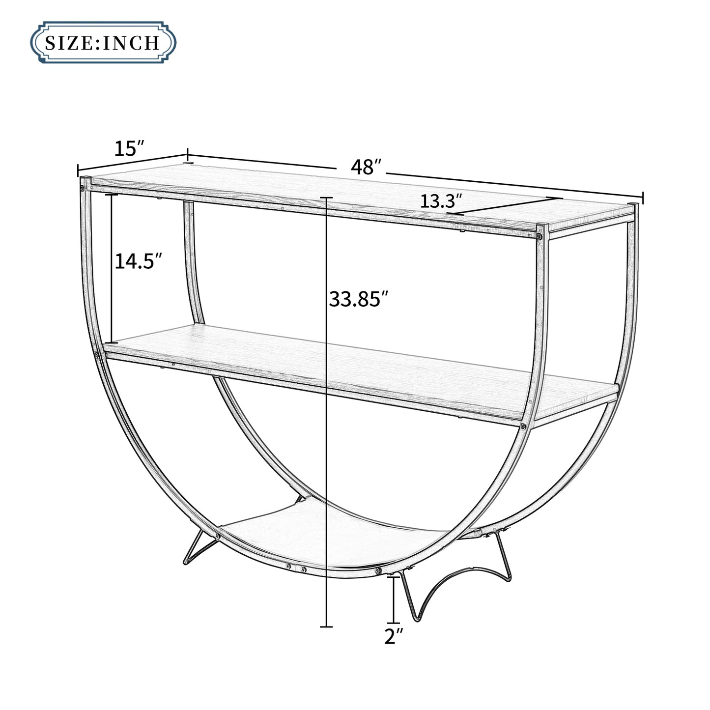 Semi Console Table (dark brown)