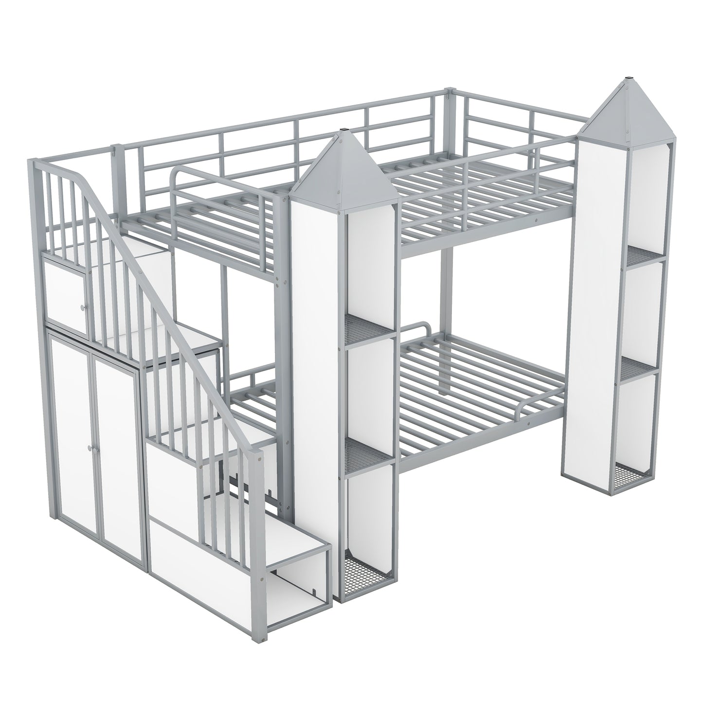 Castle Gray Twin over Twin Bunk Bed