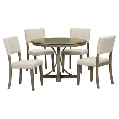 Peta Taupe 5 Piece Dining Table Set