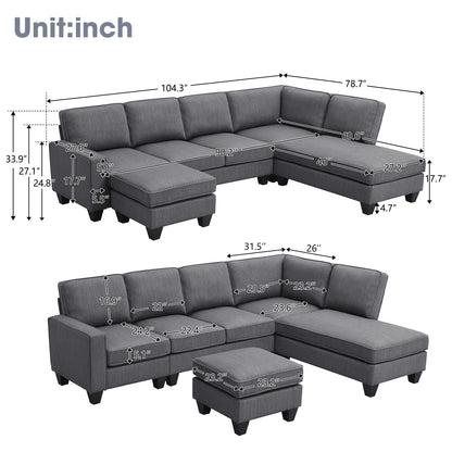 Benjamin Modern L-shaped Sectional Sofa